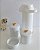 Kit Higiene Porcelana Bebê Maternidade Bancada Temas Dourado Decoração + Garrafa Térmica 500ml - Imagem 2