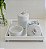 Kit Higiene Porcelana Bebê Bandeja Cômoda  Flor de Liz - Imagem 1