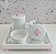 Kit Higiene Porcelana Bebê Bandeja Cômoda  Flor de Liz - Imagem 3