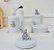 Kit Higiene Porcelana Bebê Térmica Potes Bandeja Banho Urso - Imagem 1