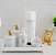 Kit Higiene Bebê Porcelana Térmica Bandeja Banho Ursa - Imagem 3