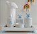 Kit Higiene Bebê Porcelana Térmica Bandeja Banho Cavalo - Imagem 3