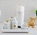 Kit Higiene Bebê Porcelana Térmica Bandeja Banho Flor - Imagem 3