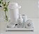 Kit Higiene Bebê Porcelana Térmica Bandeja Banho Coroa - Imagem 3