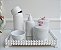 Kit Higiene Porcelana Bebê Rosa Bandeja Perola Térmica Baby Decoração - Imagem 6
