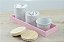 Kit Higiene Retangular Bancada Porcelana Pequeno Madeira Bebê Menina Rosa Póa - Imagem 7