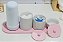 Kit Higiene Bebê Moderno Porcelana Rosa Térmica Banho Maternidade Bancada - Imagem 3