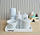 Kit Higiene Porcelana Bebê Bandeja Térmica Potes Decoração - Imagem 2