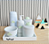 Kit Higiene Porcelana Bebê Bandeja Térmica Potes Decoração - Imagem 1
