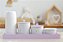 Kit Higiene Porcelana Bebê Maternidade Poa Colorido Bandeja + Garrafa Térmica - Rosa - Imagem 3