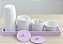 Kit Higiene Porcelana Bebê Maternidade Poa Colorido Bandeja + Garrafa Térmica - Rosa - Imagem 1