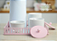 Kit Higiene Porcelana Maternidade Bebê Meninas Decoração Infantil Potes + Térmica - Rosa - Imagem 3