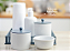 Kit Higiene Cuidado Bebê Porcelana Maternidade Royal Quarto Meninos Pote Porcelana Algodão Cotonete - Imagem 3