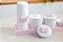 Kit Higiene Porcelana Bebê Maternidade K074 Borboleta Infantil Decoração Quarto Meninas Pote Algodão Cotonete - Imagem 2
