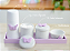 Kit Higiene Porcelana Bebê Maternidade K074 Borboleta Lilas Potes Porcelana Algodão Cotonete - Imagem 1