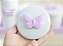 Kit Higiene Porcelana Bebê Maternidade K074 Borboleta Lilas Potes Porcelana Algodão Cotonete - Imagem 3