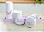Kit Higiene Porcelana Bebê Maternidade K074 Borboleta Lilas Potes Porcelana Algodão Cotonete - Imagem 4