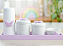 Kit Higiene Porcelana Bebê Maternidade K074 Borboleta Lilas Potes Porcelana Algodão Cotonete - Imagem 5