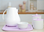 Kit Higiene Porcelana Bebê Maternidade Lilas Decoração K195 Potes Algodão Cotonete Térmica Quarto Infantil - Imagem 4