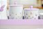 Kit Higiene Porcelana Maternidade Borboleta Quarto Infantil K174 Bebê Lilas Potes Algodão Bancada Decoração - Imagem 2