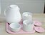 Kit Higiene Porcelana Quarto Meninas Infantil Rosa K195 Bebê Cuidados Pote Algodão Moderno - Imagem 5