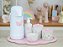 Kit Higiene Cuidados Bebê Maternidade Porcelana Menina Borboleta Jardim K060 Rosa Quarto Infantil - Imagem 4
