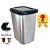Lixeira 9L C/Tampa Click Label Inox Prata, Vermelho ou Rose Arqplast - Imagem 1