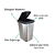 Lixeira 9L C/Tampa Click Label Inox Prata, Vermelho ou Rose Arqplast - Imagem 2