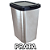 Lixeira 9L C/Tampa Click Label Inox Prata, Vermelho ou Rose Arqplast - Imagem 8