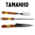 Kit Churrasco com 3 Pçs Faca, Chaira e Garfo Trinchante em Inox - Imagem 2