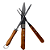Kit Churrasco com 3 Pçs Faca, Chaira e Garfo Trinchante em Inox - Imagem 6