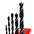 Kit 5 Brocas Para Madeira 4 a 10mm 3 Pontas Aço Cromo Htom - Imagem 5