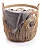 Cesto Decorativo Arcos Redondo C/ Alças 49cm Textura Rattan - Imagem 4