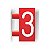 Precificador Pacote Avulso Número “3” vermelho com branco- 30 peças - Preço para Vitrine - Imagem 1