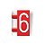 Precificador Pacote Avulso Número “6” vermelha e branco- 30 peças - Preço para Vitrine - Imagem 1