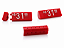 Kit Precificador -Preço para Vitrine Vermelho com Branco 510 peças em Plástico ABS - Imagem 1