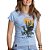 Camiseta Feminina Cavalo Cactos - Azul Bebê - Imagem 1