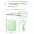 Kit 4 Peças Cozinha Tábua Faca Tesoura Descascador Luatek LCC-2313 - Imagem 7