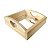 Bandeja espelhada em pinus alça curva de coração 28x28x9cm - Imagem 1