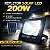 Refletor Holofote Solar 200w 6000k+placa Solar Prova D´água - Imagem 2