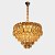 Lustre Pendente De Cristal Dourado 50cm Redondo Luxo - Imagem 1