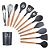 Utensílios De Cozinha Silicone Cabo Madeira Kit C/12 - Imagem 8