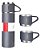 Kit Garrafa Térmica Inox 500ml Com 3 Xicaras Camping Viagem Café - Imagem 4