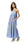 Vestido Longo Algodão Listrado Azul - Imagem 1