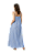 Vestido Longo Algodão Listrado Azul - Imagem 3