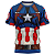 Camiseta Capitão América Super Herói Tecido Dryfit - Imagem 2