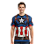 Camiseta Adulto Fantasia Capitão América Dryfit Estampa Total - Imagem 1