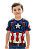 Camiseta Infantil Capitão América Dryfit Estampa Total - Imagem 1