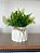Arranjo Artificial Plantinha com Vaso Cerâmica Branco - Imagem 3