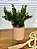 Vaso Cerâmica Terracota Suporte Metal G com Eucalipto Artificial - Imagem 1